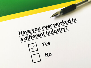 Questionnaire about work