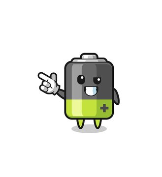 recommend clip art: battery mascot pointing top left