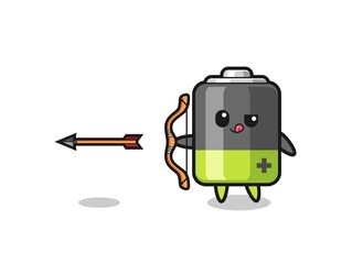 illustration of battery character doing archery