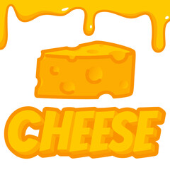 cheese effect yellow font word text