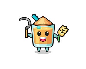 Fototapeta premium orange juice Asian farmer holding paddy