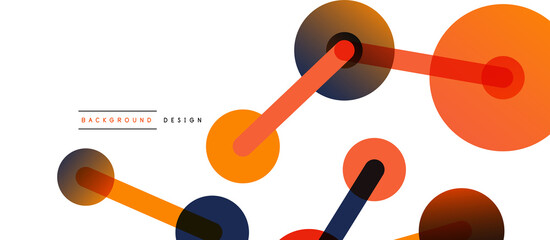 Abstract background. Round dots connected by lines. Trendy techno business template for wallpaper, banner, background or landing
