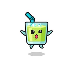 melon juice character is jumping gesture