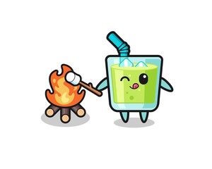 melon juice character is burning marshmallow