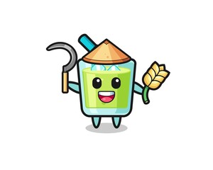 melon juice Asian farmer holding paddy