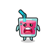 the fatigue cartoon of strawberry juice