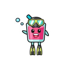 the strawberry juice diver cartoon character