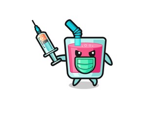 illustration of the strawberry juice to fight the virus