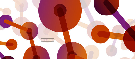 Line points connections geometric abstract background. Circles connected by lines. Trendy techno business template for wallpaper, banner, background or landing
