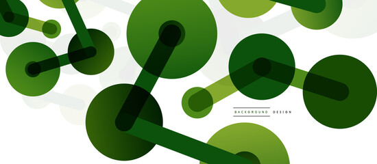 Abstract background. Round dots connected by lines. Trendy techno business template for wallpaper, banner, background or landing