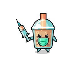 illustration of the bubble tea to fight the virus