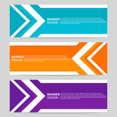 Fototapeta premium Set of abstract web banner design template. Modern creative corporate business, and horizontal advertising banner layout element template for workflow, header, label and presentation.