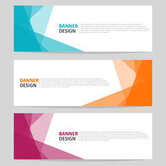 Set of abstract web banner design template. Modern creative corporate business, and horizontal advertising banner layout element template for workflow, header, label and presentation.