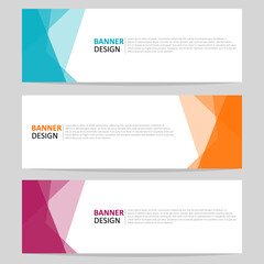 Set of abstract web banner design template. Modern creative corporate business, and horizontal advertising banner layout element template for workflow, header, label and presentation.