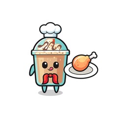 milkshake fried chicken chef cartoon character