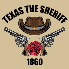 Texas cowboys sheriff vector illustration