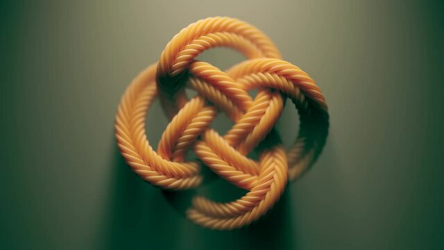 Rope knot. Line knotted together endlessly moves. The braided emblem. Mystery.