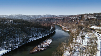 frozen river in winter turner valley