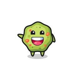 happy puke cute mascot character