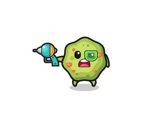 cute puke holding a future gun