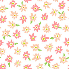 Fototapeta na wymiar Seamless and impressive cute floral pattern,