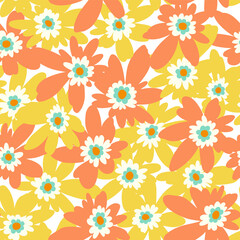 Seamless and impressive cute floral pattern,