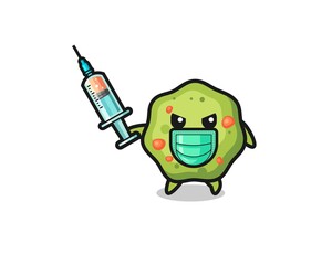 illustration of the puke to fight the virus