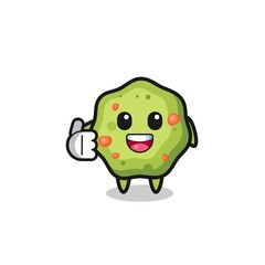 Obraz premium puke mascot doing thumbs up gesture
