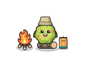 camping illustration of the puke cartoon