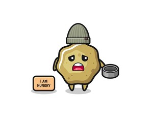 cute loose stools beggar cartoon character