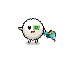 rice ball cartoon as future warrior mascot