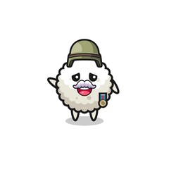 cute rice ball as veteran cartoon