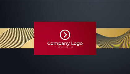 Elegant Modern professional black red gold design business card template background