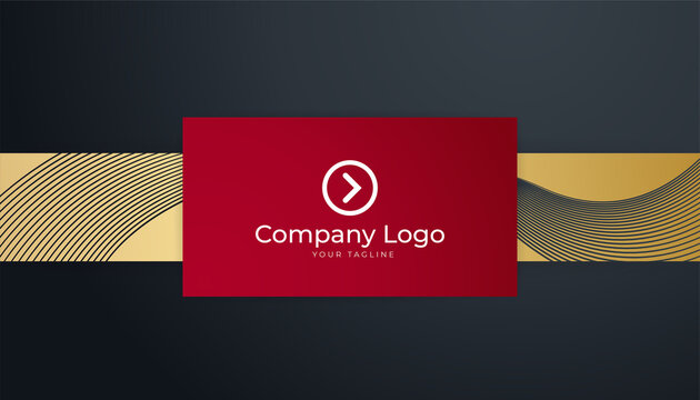 Elegant Modern professional black red gold design business card template background