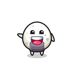 happy onigiri cute mascot character