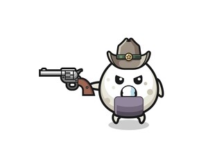 the onigiri cowboy shooting with a gun