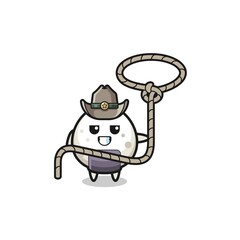 the onigiri cowboy with lasso rope