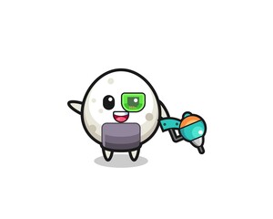 onigiri cartoon as future warrior mascot