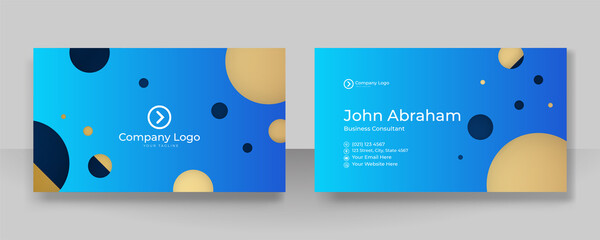 Minimalis blue gold design business card template background