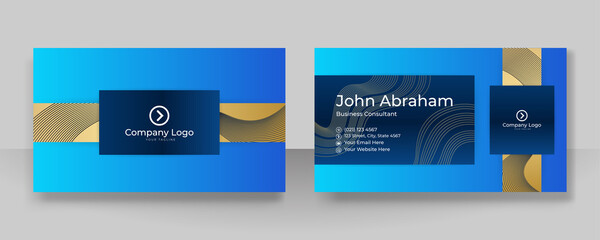 Elegant Modern professional blue gold design business card template background