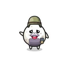 cute onigiri as veteran cartoon