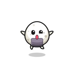 onigiri character is jumping gesture