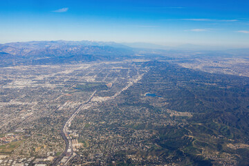 Aerial view of the Los Angeles county area
