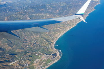Fototapeta premium Aerial view of the Santa Monica Mountains, Los Angeles county area