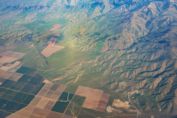 Fototapeta premium Aerial view of some farm land