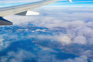 Aerial view of some snowy mountain