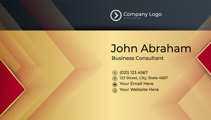 Elegant Modern professional black red gold design business card template background