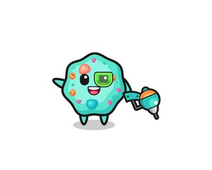 amoeba cartoon as future warrior mascot