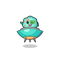 amoeba cartoon riding a future spaceship