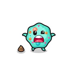 amoeba earth surprised to meet poop